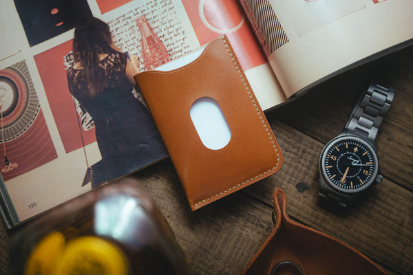 7 FARBEN - Shell Cordovan Minimalistisches Kartenportemonnaie