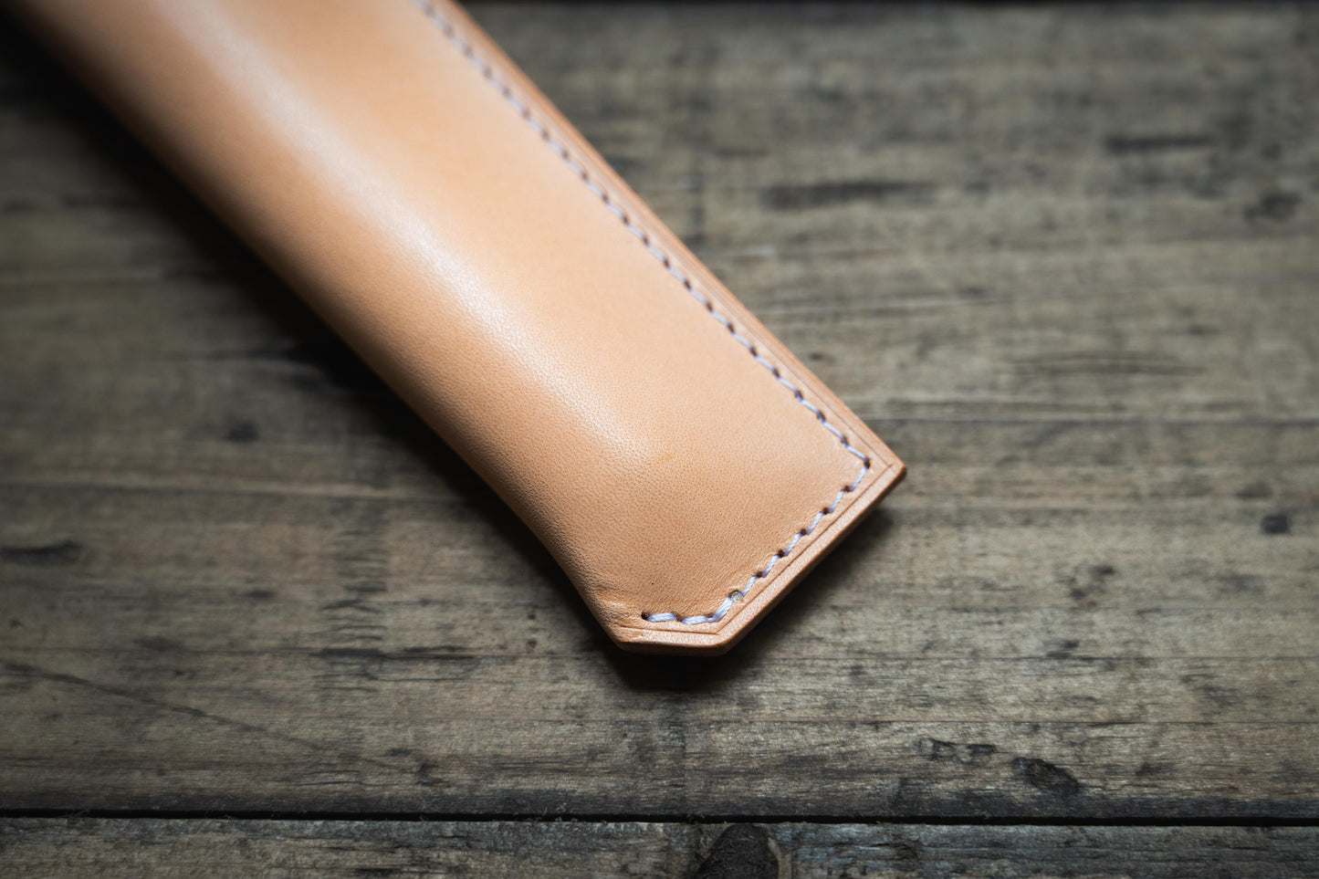 Étui à stylo pleine grandeur en cuir naturel