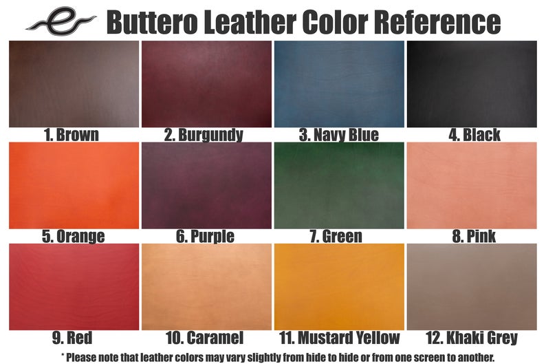 The leather color selection for Buttero Leather Trifold Traveler's Notebook Cover