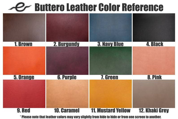 13 COLORS - A5/Hobonichi Cousin/Seven Seas Elastic Closure Buttero Leather Notebook Cover with Card pockets