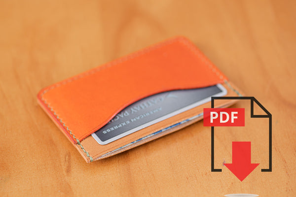 PDF-Vorlagenset Nr. 1 für Kartenetuis aus Leder mit 3 Fächern – Digitales Muster für die Lederverarbeitung – A4- und Letter-Größe