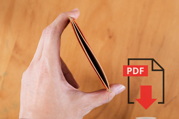 PDF-Vorlagenset Nr. 1 für Kartenetuis aus Leder mit 3 Fächern – Digitales Muster für die Lederverarbeitung – A4- und Letter-Größe