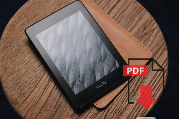 Leder Kindle Paperwhite 2021 und 2019 PDF-Vorlagenset Nr. 11 – Digitales Lederverarbeitungsmuster – Ausdruck im A4- und Letter-Format