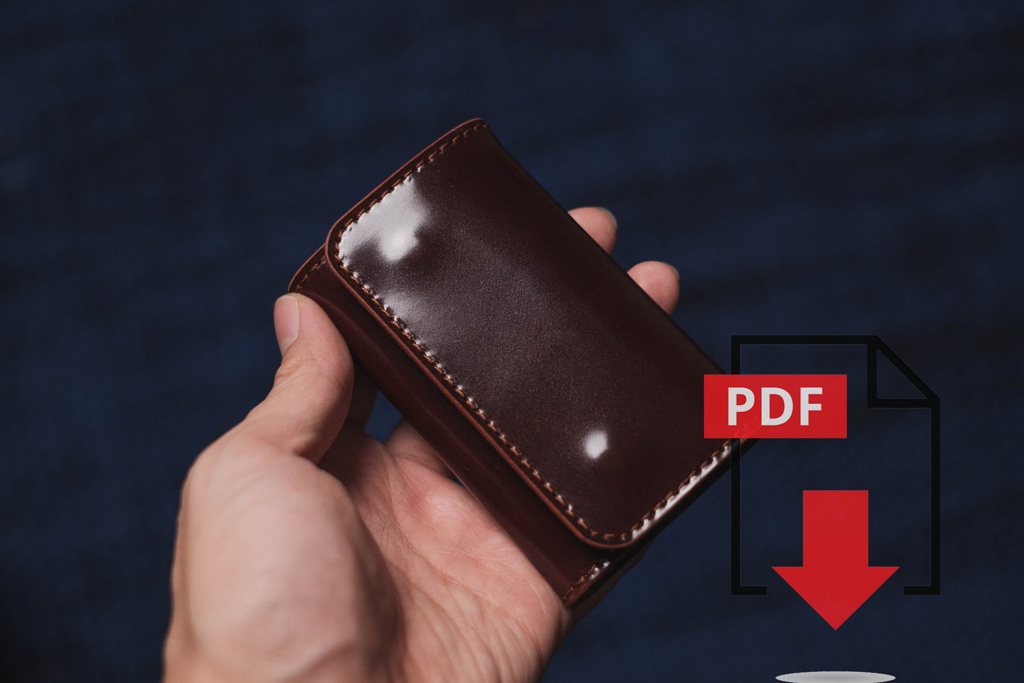 Modèle PDF pour étui à clés en cuir n° 13 - Patron numérique pour maroquinerie - Formats A4 et Lettre