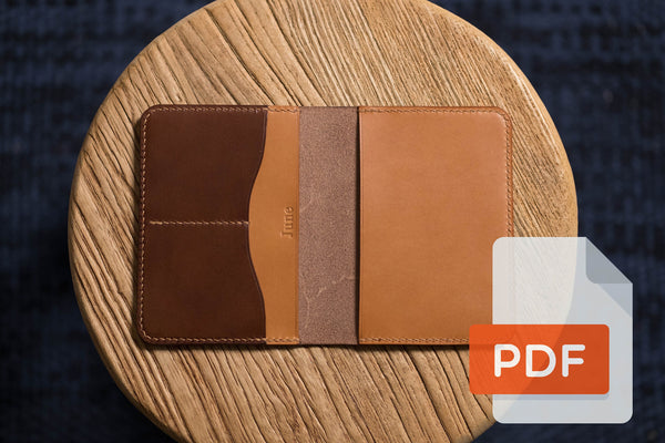 Reisepasshülle, Reisepasshülle PDF-Vorlagenset Nr. 19 - Digitales Lederverarbeitungsmuster - A4 & Letter Size