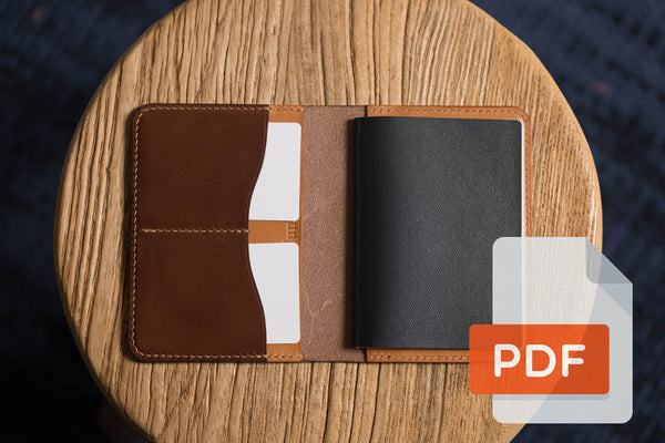 Reisepasshülle, Reisepasshülle PDF-Vorlagenset Nr. 19 - Digitales Lederverarbeitungsmuster - A4 & Letter Size