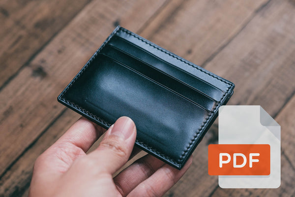 Modèle PDF de porte-cartes en cuir à ouverture latérale n° 22 - Patron numérique pour le travail du cuir - Formats A4 et Lettre