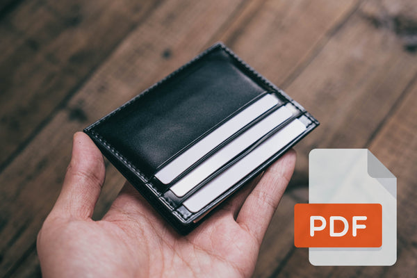 Modèle PDF de porte-cartes en cuir à ouverture latérale n° 22 - Patron numérique pour le travail du cuir - Formats A4 et Lettre