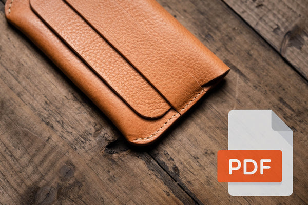 PDF-Vorlagenset für Leder-Geldbörsen mit Klappe Nr. 23 – Digitales Muster für die Lederverarbeitung – A4- und Letter-Größe