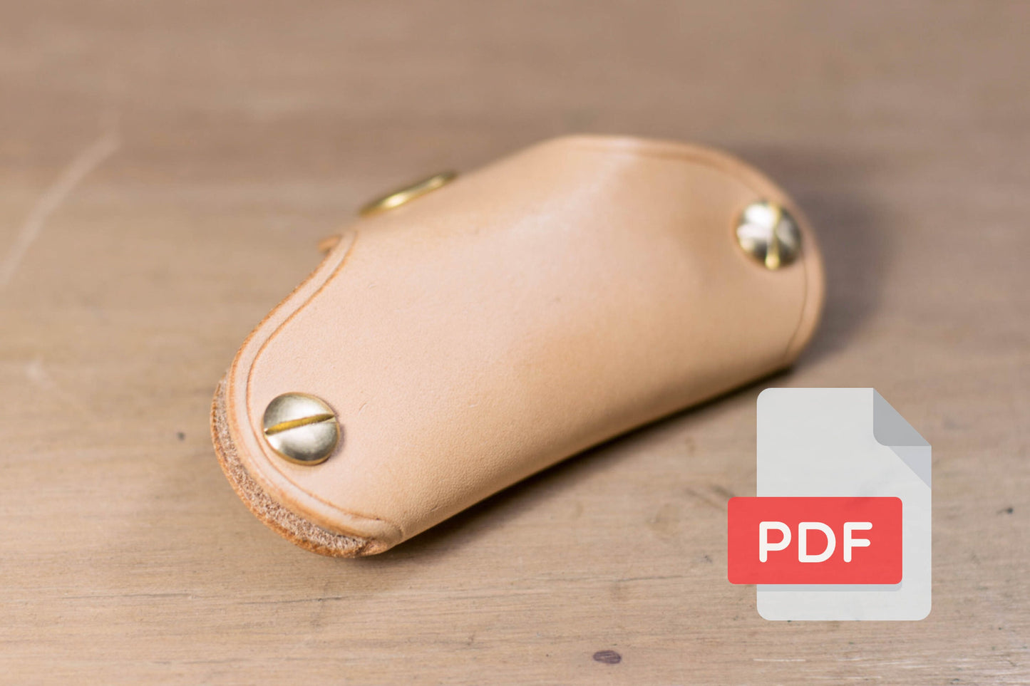 Modèle PDF de porte-clés pivotant en cuir n° 32 - Patron numérique pour le travail du cuir - Formats A4 et Lettre