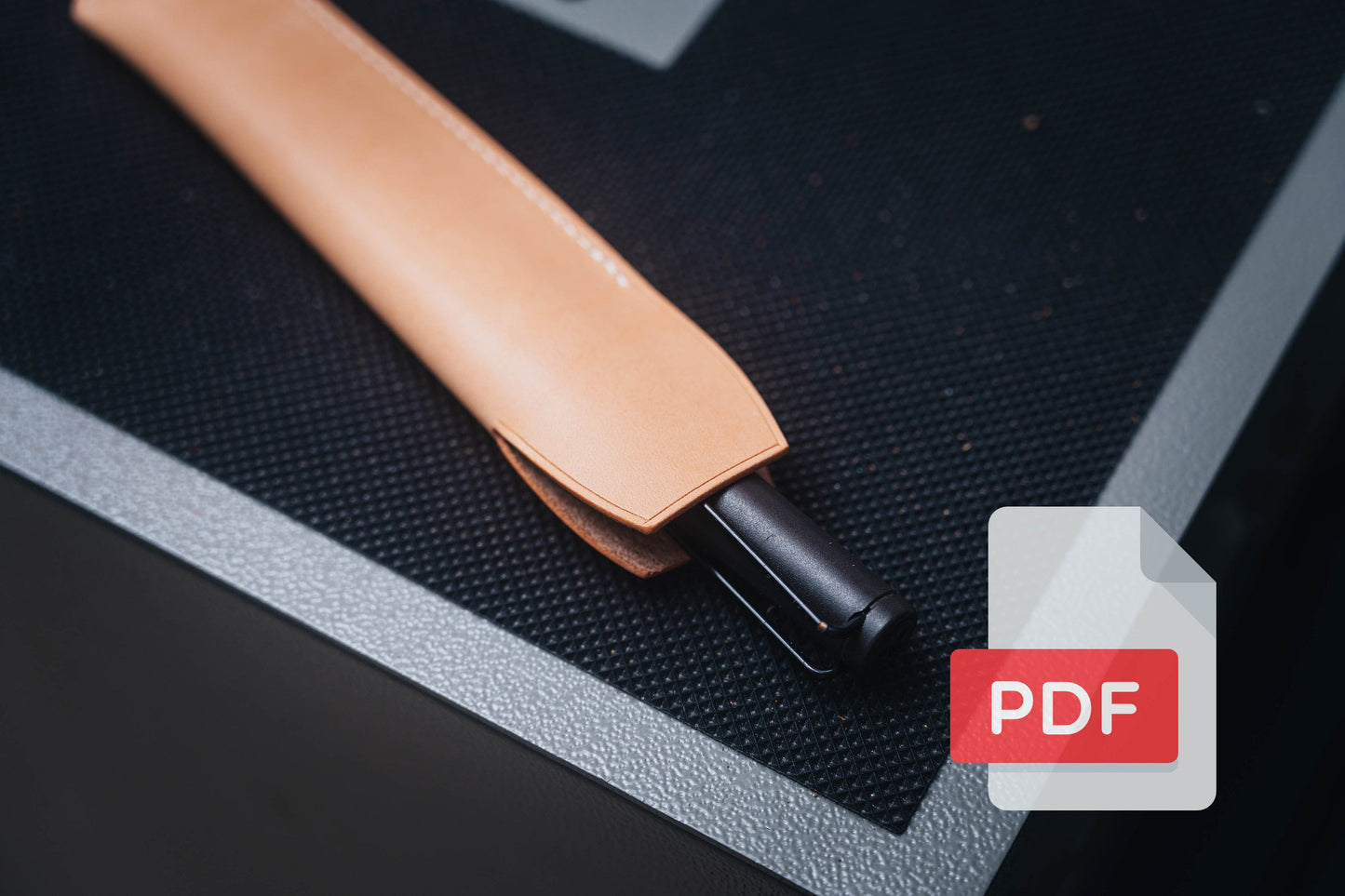 Modèle PDF pour étui à stylo en cuir n° 33 - Patron numérique pour maroquinerie - Formats A4 et Lettre