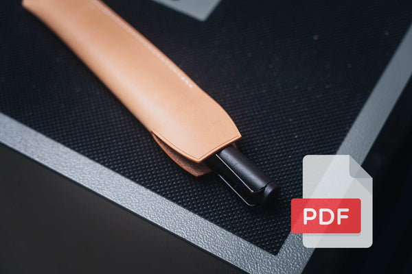 Leder Stifthülle, Stifteetui PDF Vorlagenset Nr. 33 - Digitales Lederverarbeitungsmuster - A4 & Letter Size