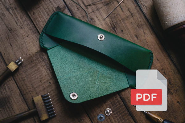 PDF-Vorlagenset für Brillen- und Sonnenbrillenhüllen aus Leder Nr. 35 – Digitales Muster für die Lederverarbeitung – A4- und Letter-Größe