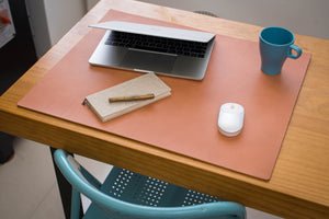 12 COLORS - Pink Buttero Leather Desk / Keyboard & Mouse Pad