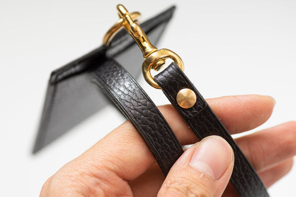 8 COLORS - Black Dollaro Leather Badge Card Holder - Eternal Leather Goods