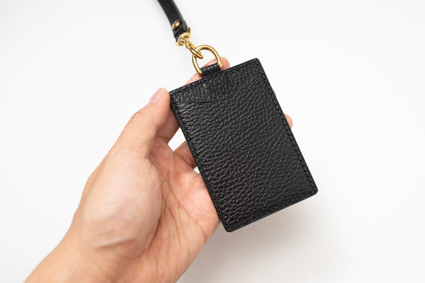 8 COLORS - Black Dollaro Leather Badge Card Holder - Eternal Leather Goods