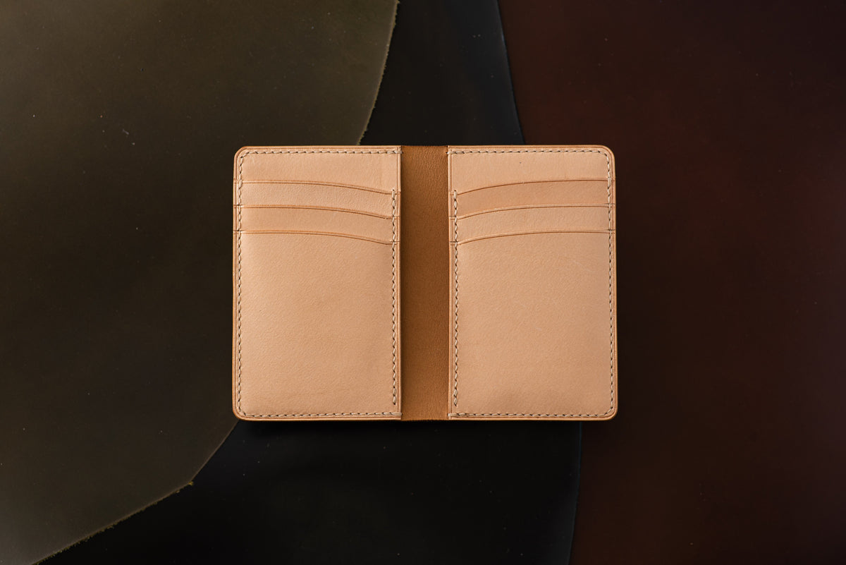 Natural Vegetable Tanned Leather Wallet Bifold Wallet -  Norway