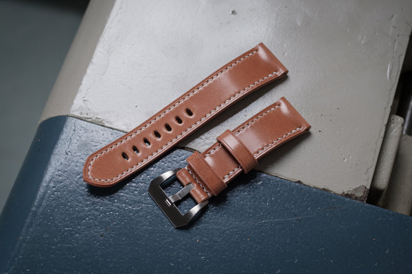 Standardarmband aus natürlichem Shell Cordovan-Leder für Panerai (22, 24 oder 26 mm)