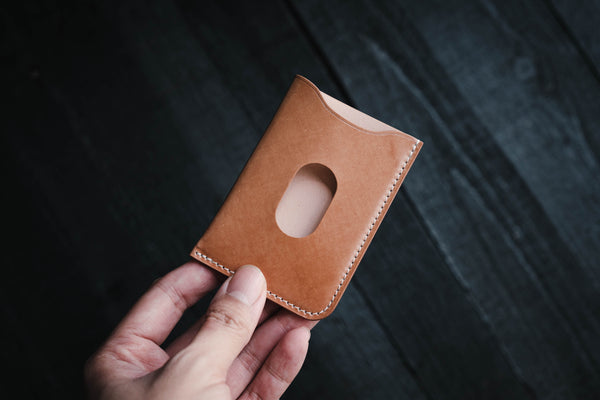 7 FARBEN - Shell Cordovan Minimalistisches Kartenportemonnaie