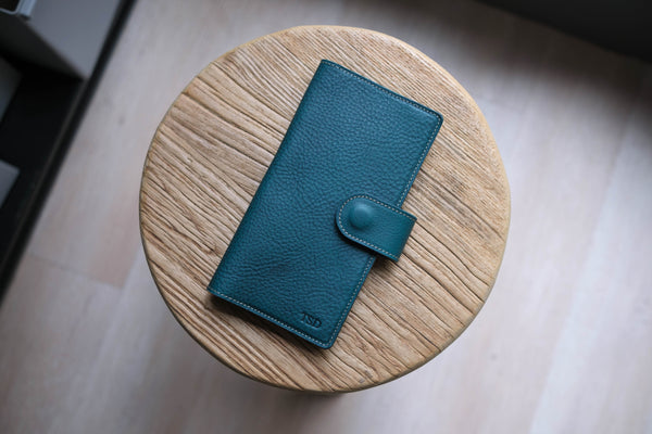 6 COULEURS - Couverture de carnet en cuir grainé avec fermeture à pression pour les semaines