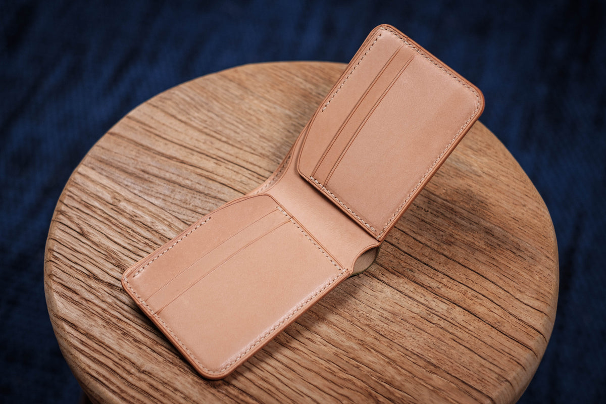 7 COLORS - 4-Slot Olive Green Shell Cordovan & Natural Leather