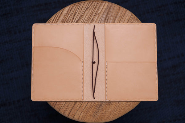 ALL SIZES - Natural Leather Stitched Traveler's Notebook (No inserts included)