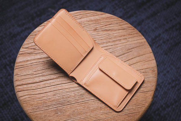Horween Shell Cordovan Nr. 8, 3-Fach, Münzfach-Geldbörse