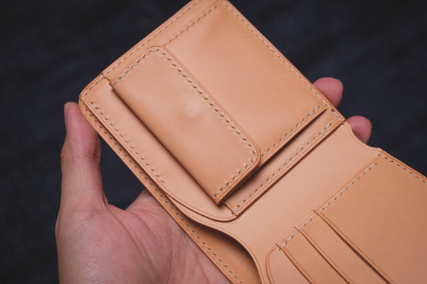 Horween Shell Cordovan Nr. 8, 3-Fach, Münzfach-Geldbörse