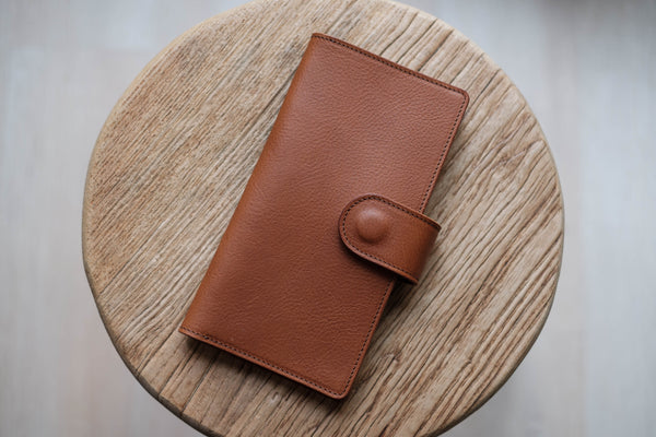 6 COULEURS - Couverture de carnet en cuir grainé avec fermeture à pression pour les semaines