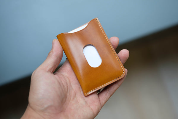 7 FARBEN - Shell Cordovan Minimalistisches Kartenportemonnaie