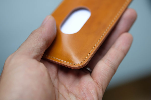 7 FARBEN - Shell Cordovan Minimalistisches Kartenportemonnaie