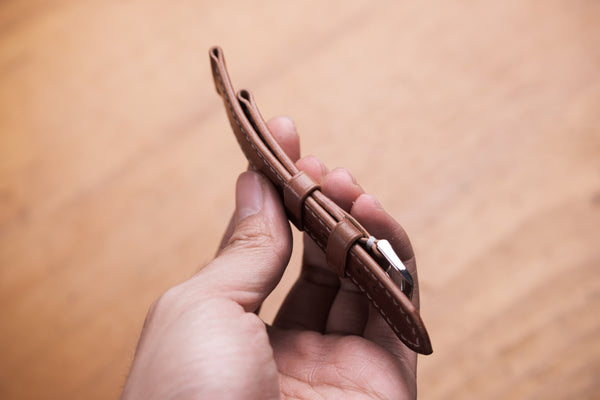 Natural Horween Shell Cordovan Leather Tapered Basic Watch Strap (18, 20, 22 and 24 mm) - Eternal Leather Goods