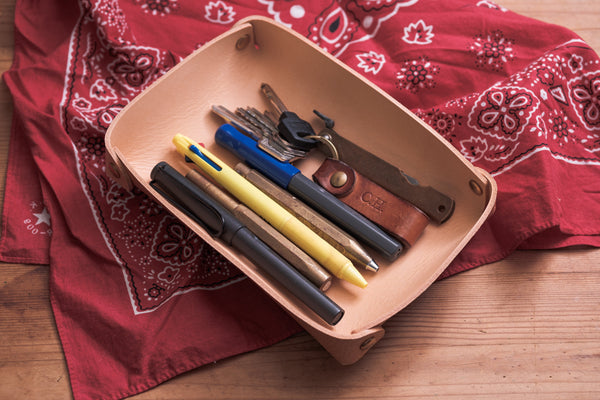 Natural Leather Rectangular Catchall Tray - Eternal Leather Goods