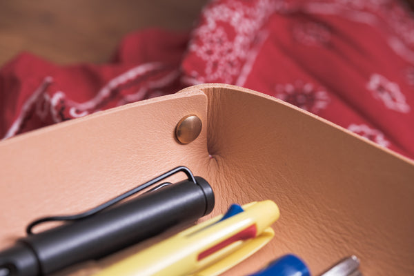 Natural Leather Rectangular Catchall Tray - Eternal Leather Goods