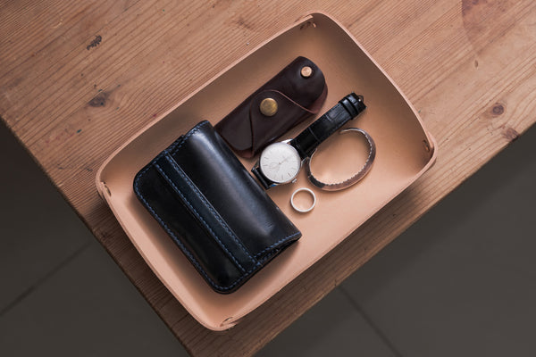 Natural Leather Rectangular Catchall Tray - Eternal Leather Goods