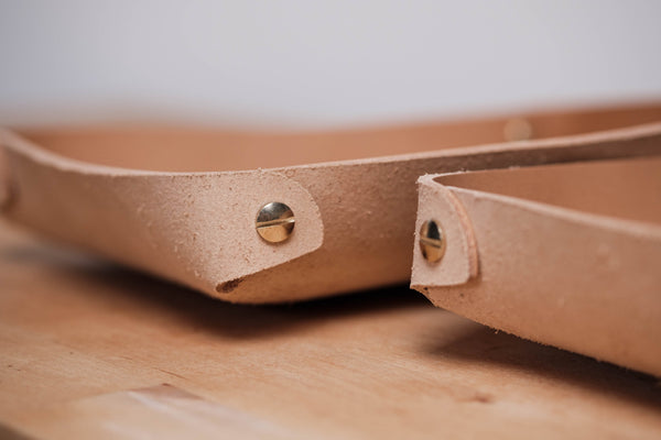 12 COLORS - Caramel Buttero Leather Rectangular Catchall Trays - Eternal Leather Goods