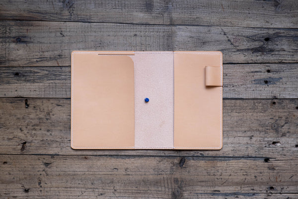 Couverture de carnet à fermeture élastique naturelle A6/Hobonichi/Midori MD