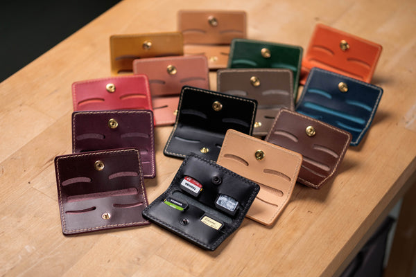 14 COLORS - Leather SD Card, Switch Game Card Holder - Eternal Leather Goods