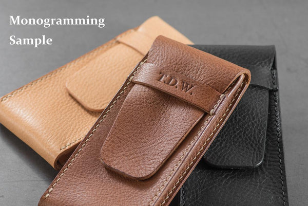 Black Minerva Box Vegetable tanned Leather Watch Pouch (Type B)