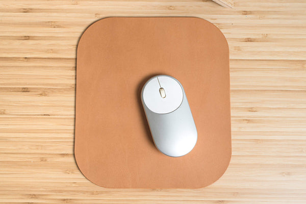 12 COLORS - Caramel Buttero Leather Mouse Pad - Eternal Leather Goods