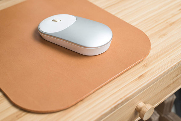 12 COLORS - Caramel Buttero Leather Mouse Pad - Eternal Leather Goods