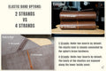 Comparison of elastic band options with text on 2 strands vs 4 strands for holding notebook