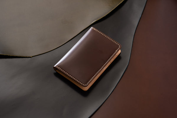 7 COLORS- Shell Cordovan & Natural Leather Vertical Card Wallet