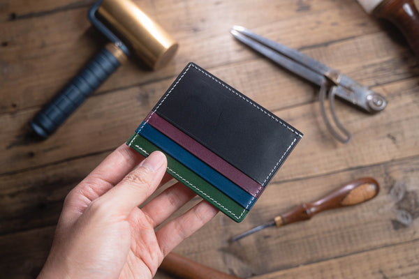 Rainbow Side-Opening Leather Cardholder