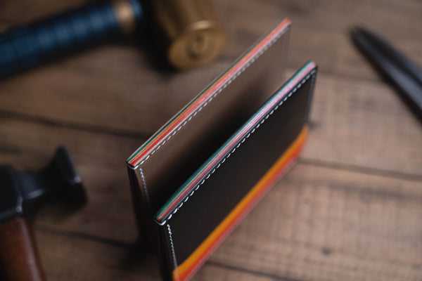 Rainbow Side-Opening Leather Cardholder