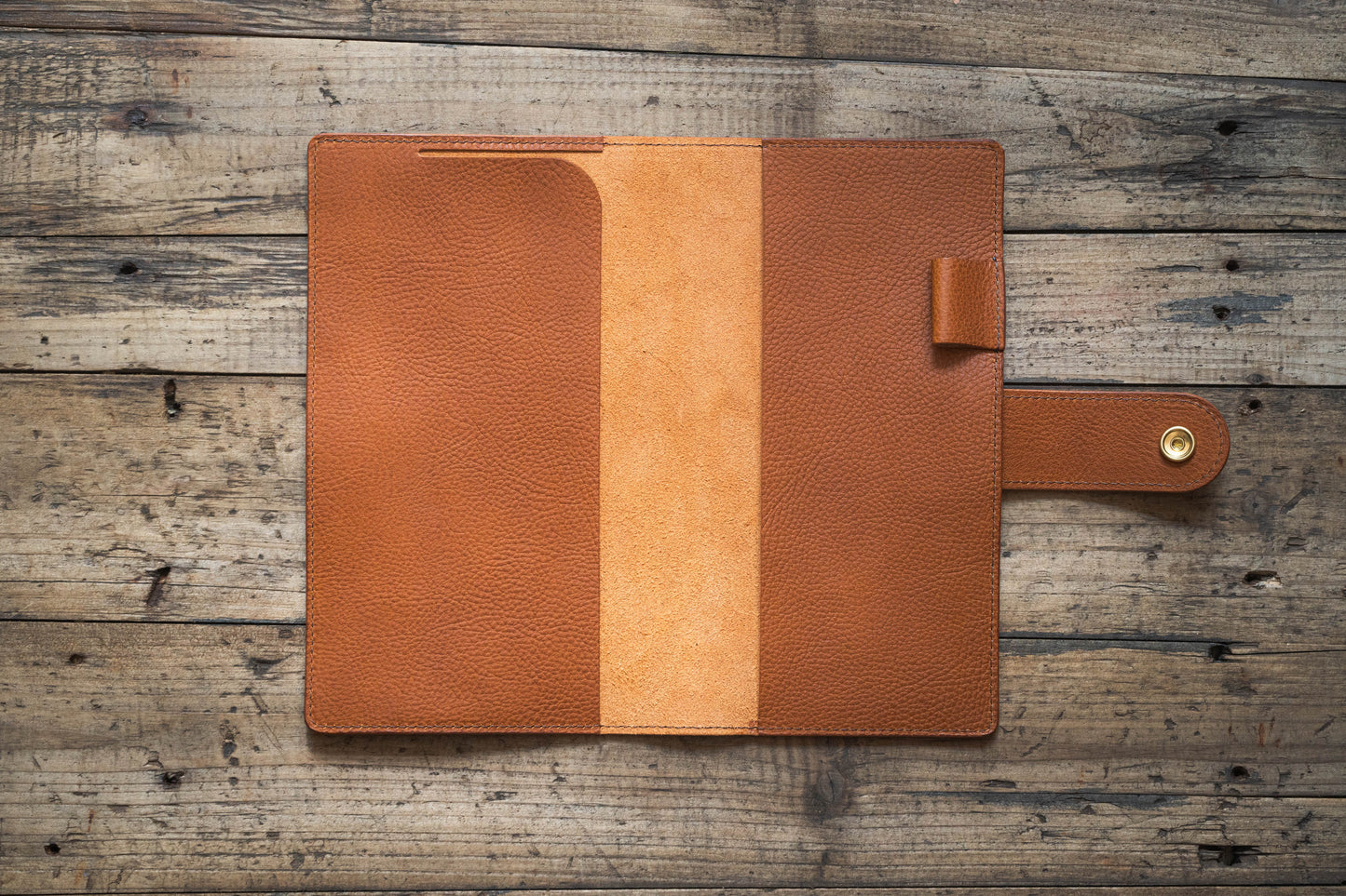 6 COULEURS - Couverture de carnet en cuir grainé à fermeture à pression TN/taille standard