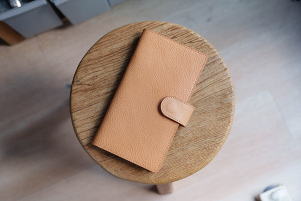 6 COLORS - TN/Standard Size Snap Closure Pebbled Leather Notebook Cover