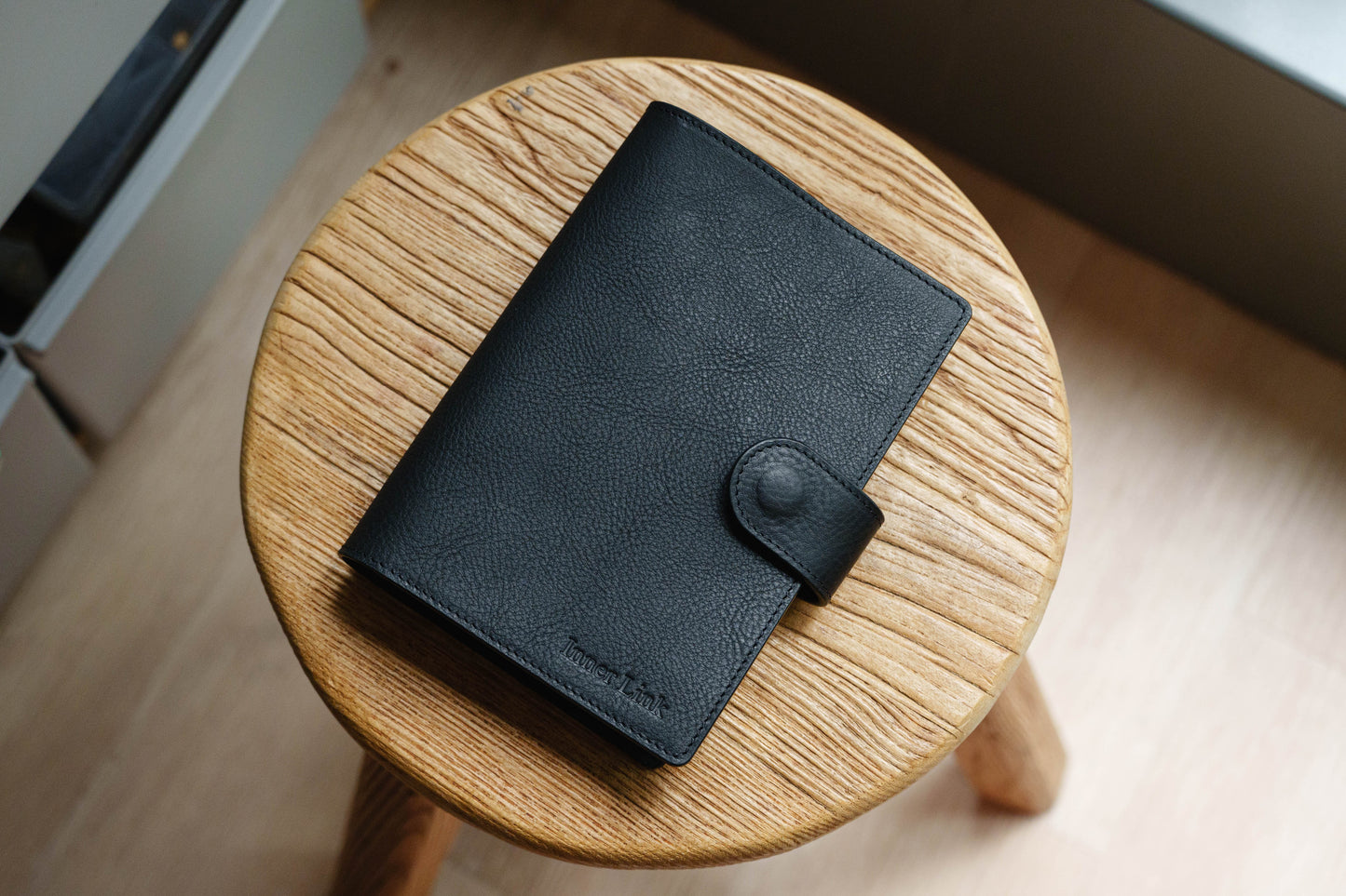 6 COLORS - B6/Stalogy Snap Closure Pebbled Leather Notebook Cover