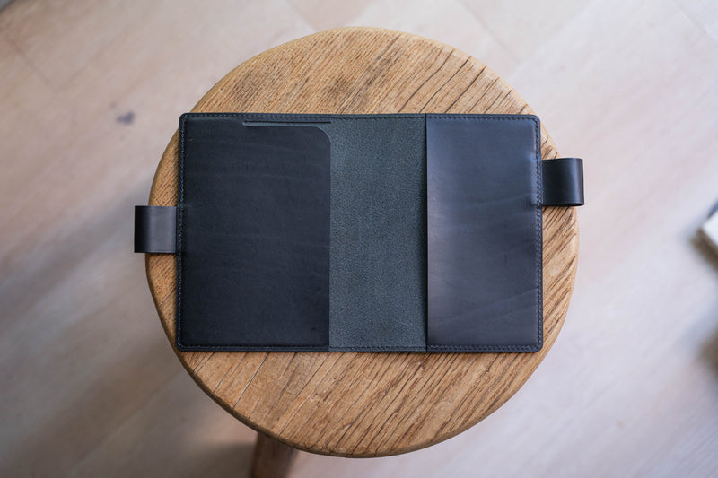 13 COLORS - A6/Hobonichi/Midori MD Buttero Leather Notebook Cover with interlocking pen loops