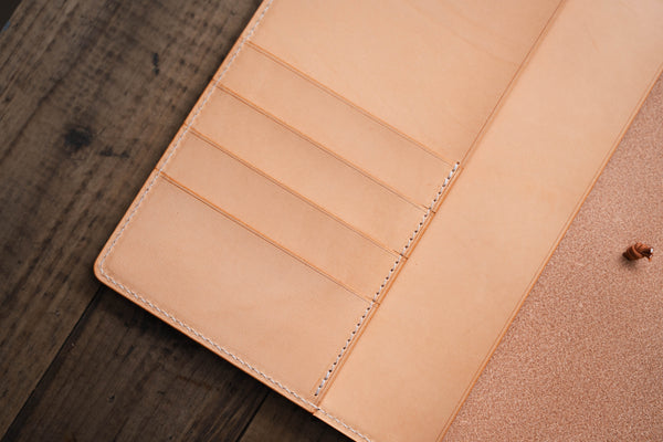 13 COLORS - A5/Hobonichi Cousin/Seven Seas Elastic Closure Buttero Leather Notebook Cover with Card pockets